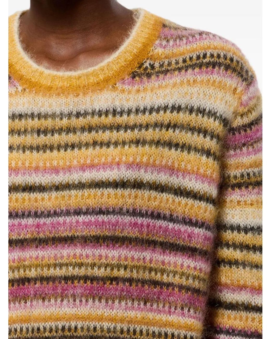 Isabel Marant Natural Morine Striped Brushed-Knit Jumper