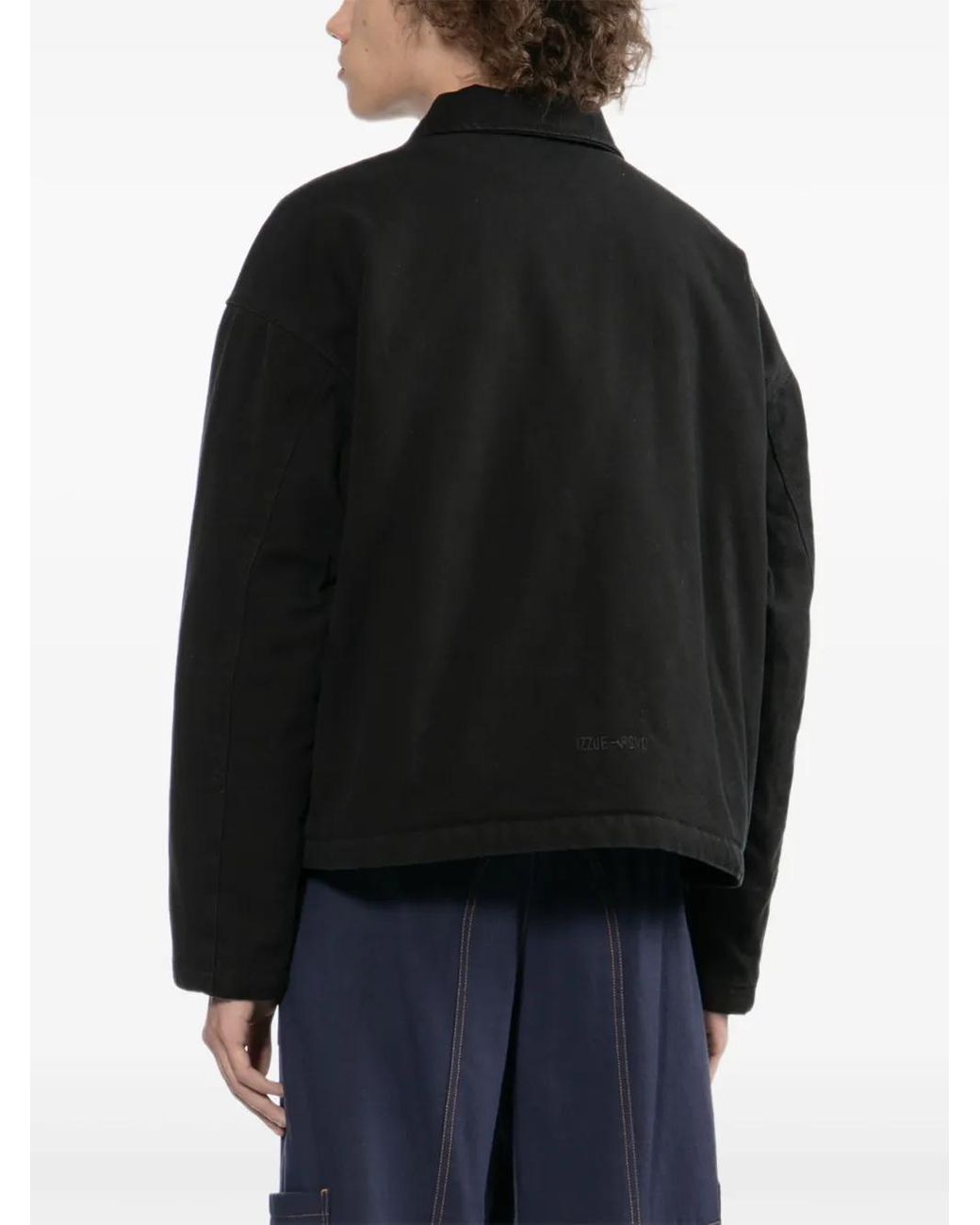 Izzue Black Logo-Plaque Jacket for men