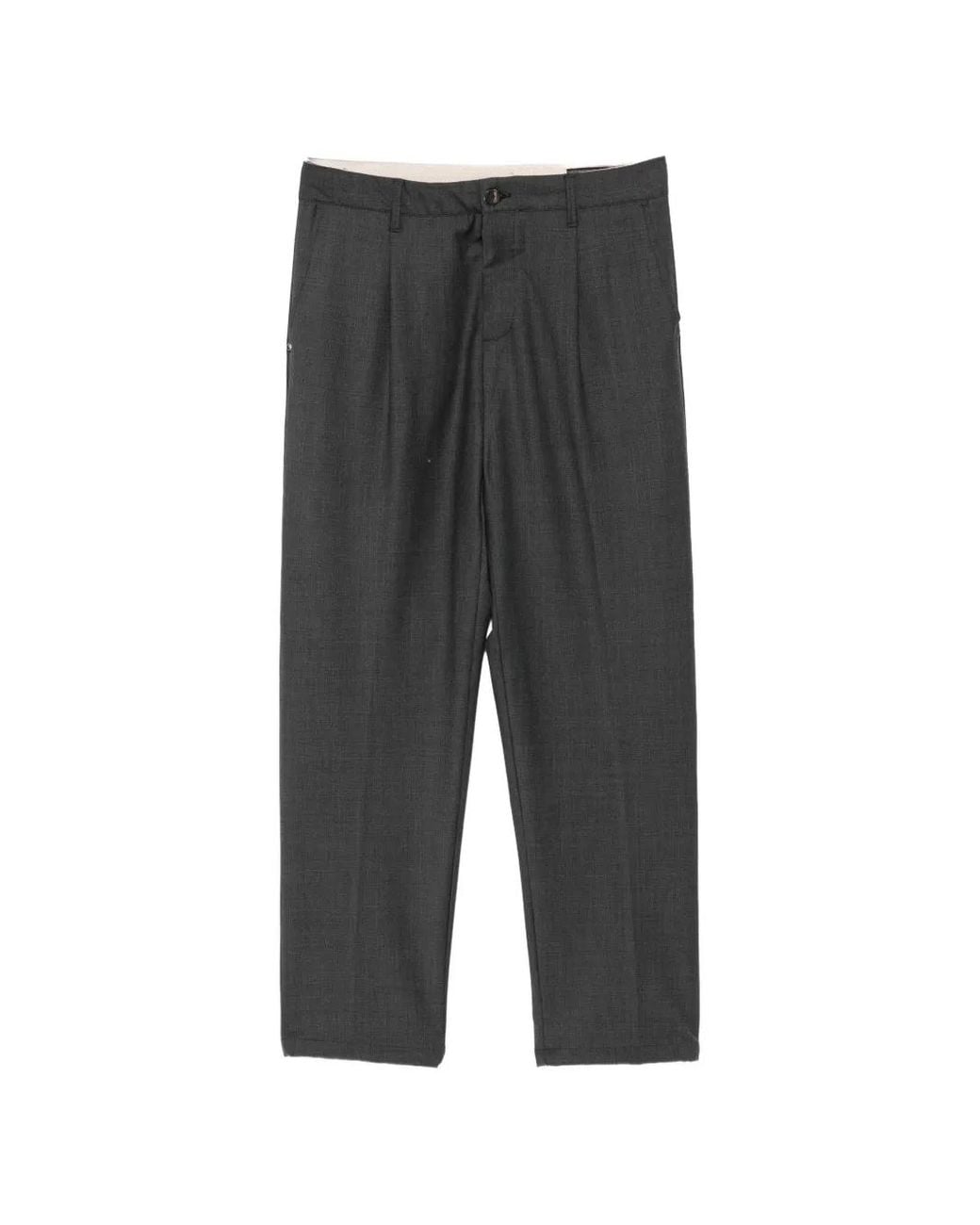 White Sand Gray Sammy Pleated Trousers for men