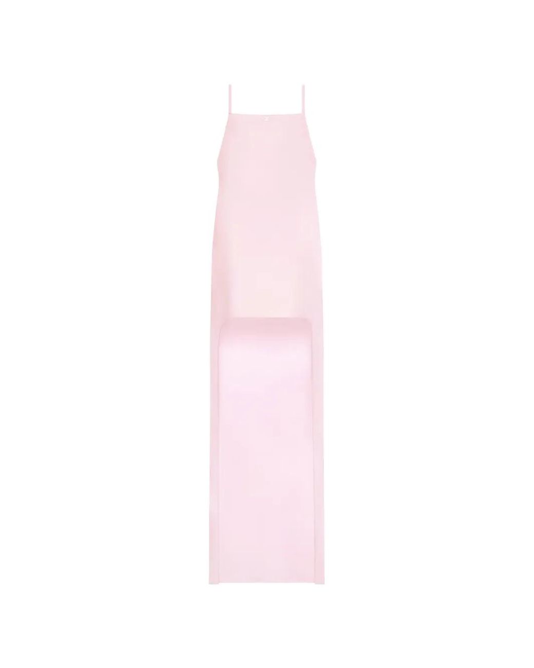 Courreges Pink Backless Crepe Long Dress