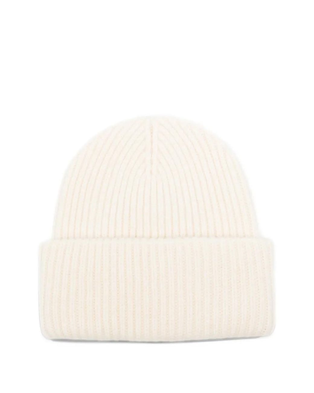 Mc2 Saint Barth Natural Logo-Patch Ribbed Beanie Hat