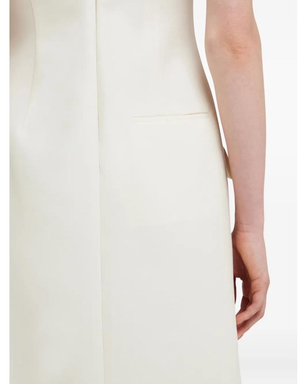 Ferragamo White Sleeveless Tailored Dress