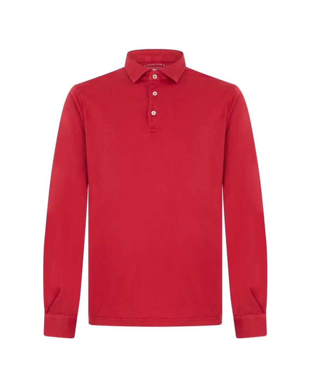 Fedeli Red Long-Sleeve Polo Shirt for men