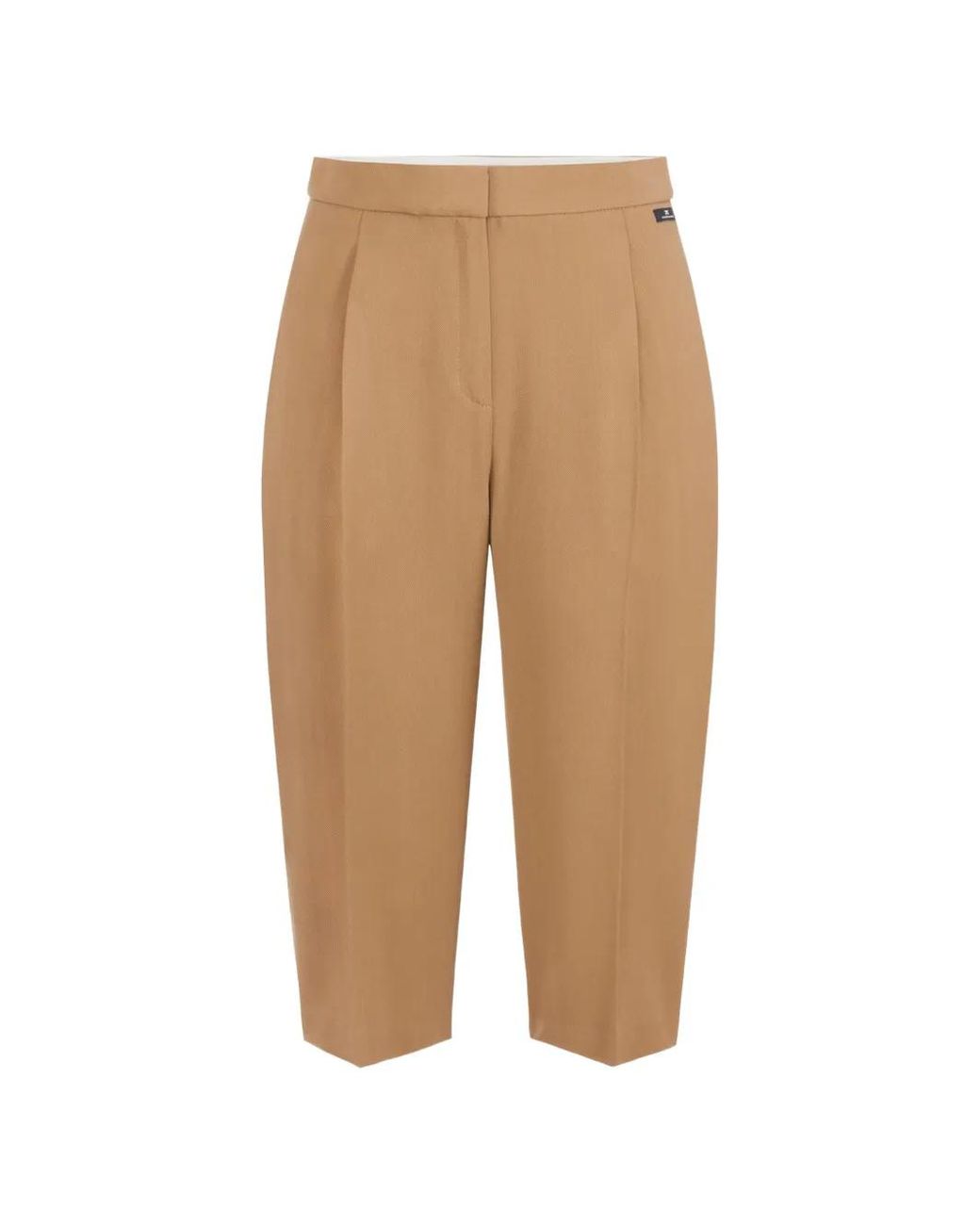 Elisabetta Franchi Natural Pantalon En Gabardine