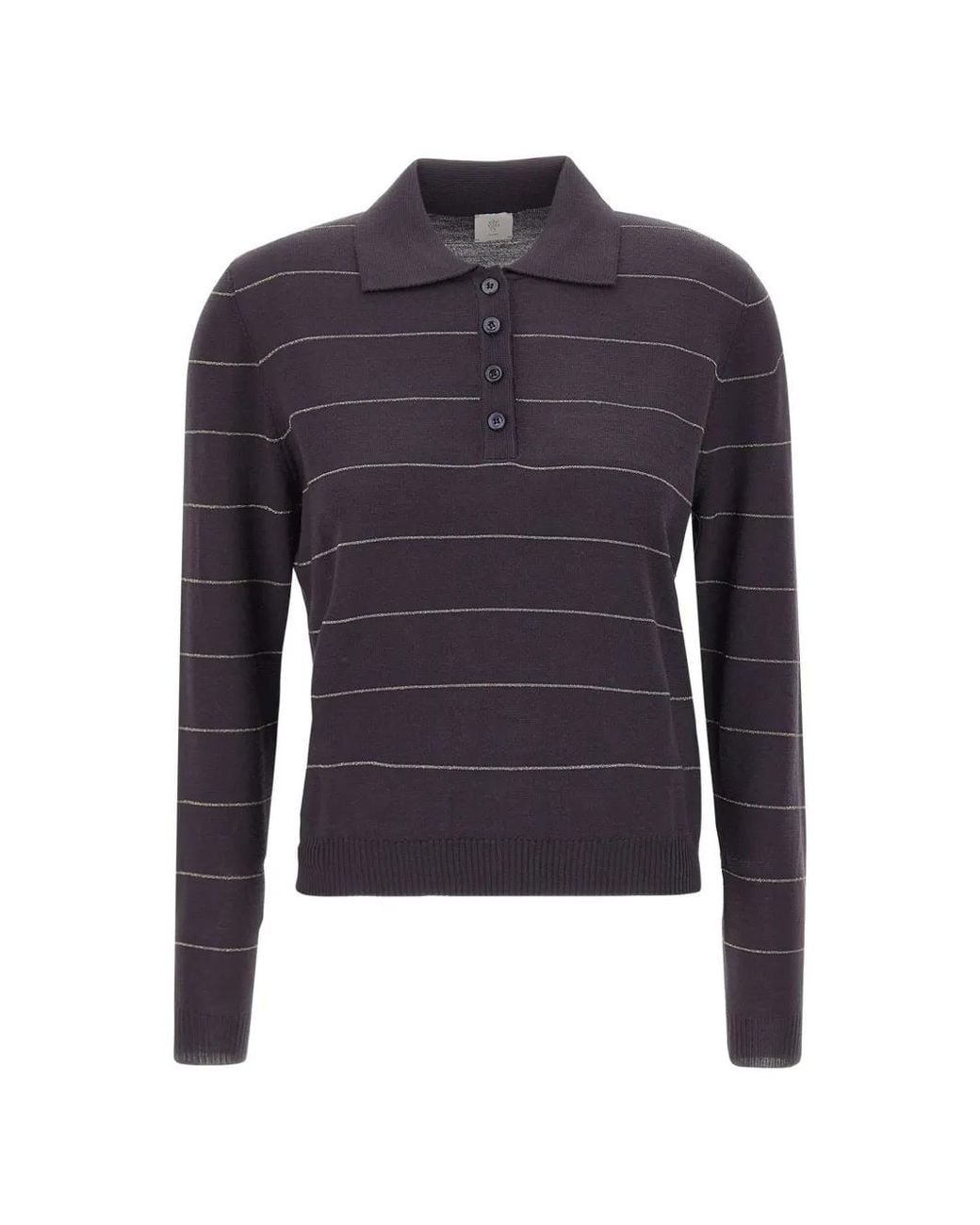 Eleventy Blue Striped Wool Polo Shirt