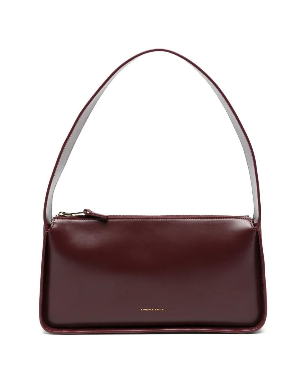 Liviana Conti Purple Logo-Print Leather Shoulder Bag