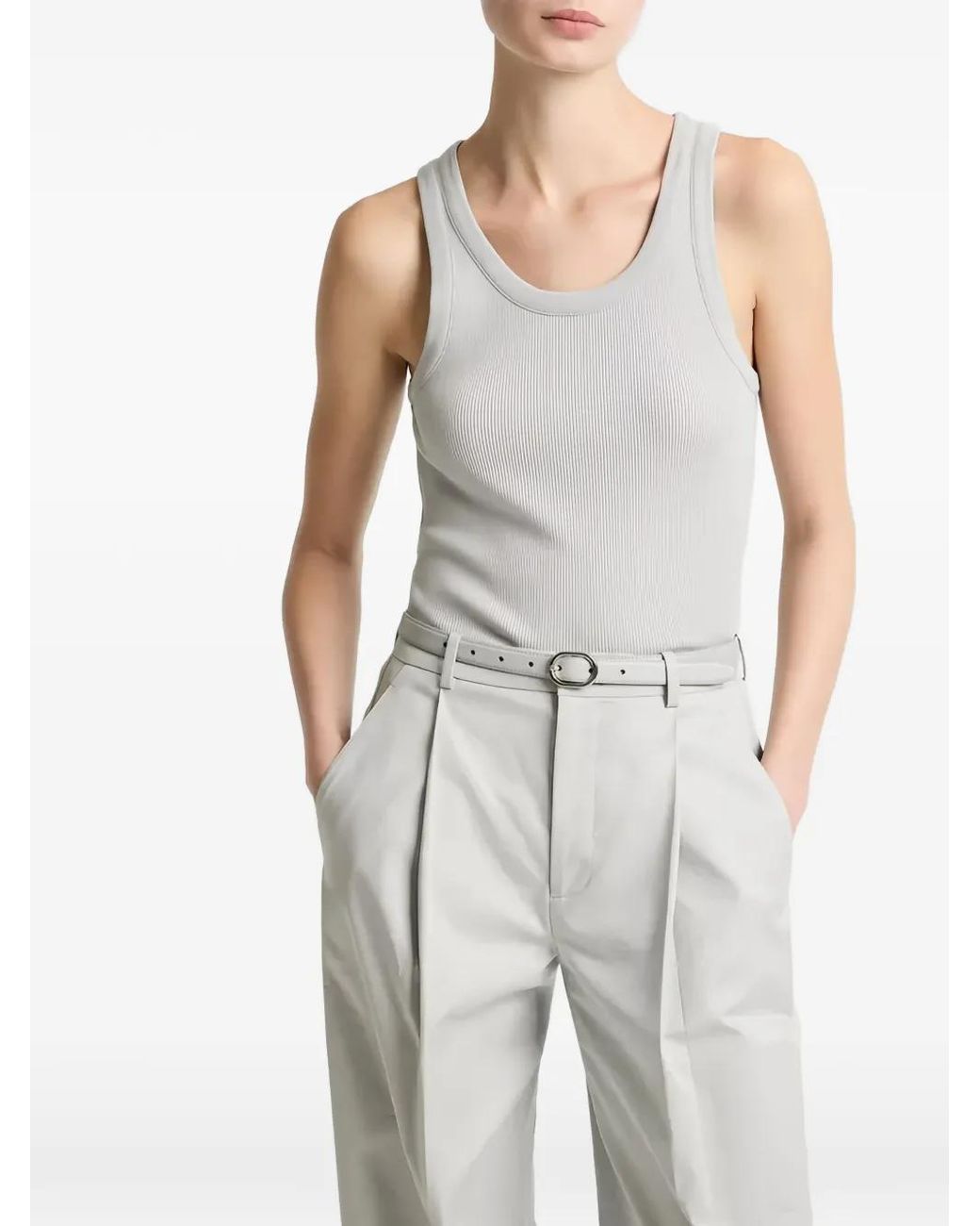 Vince Gray Scoop-Neck Tank Top