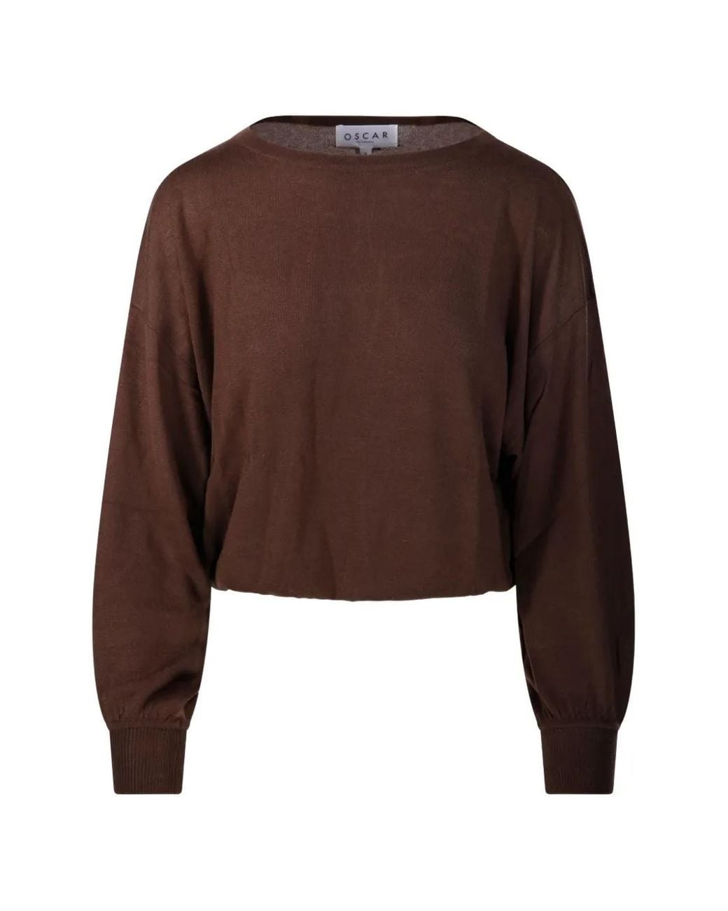 OSCAR THE COLLECTION Brown Otis Drop-Shoulder Sweater