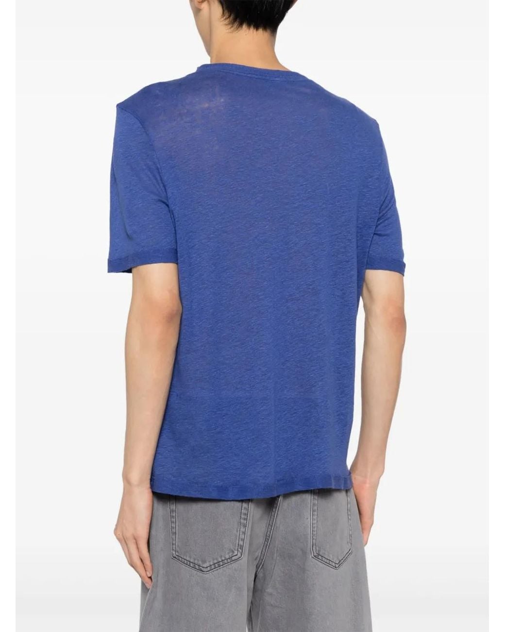 IRO Blue Logo-Embroidered T-Shirt for men