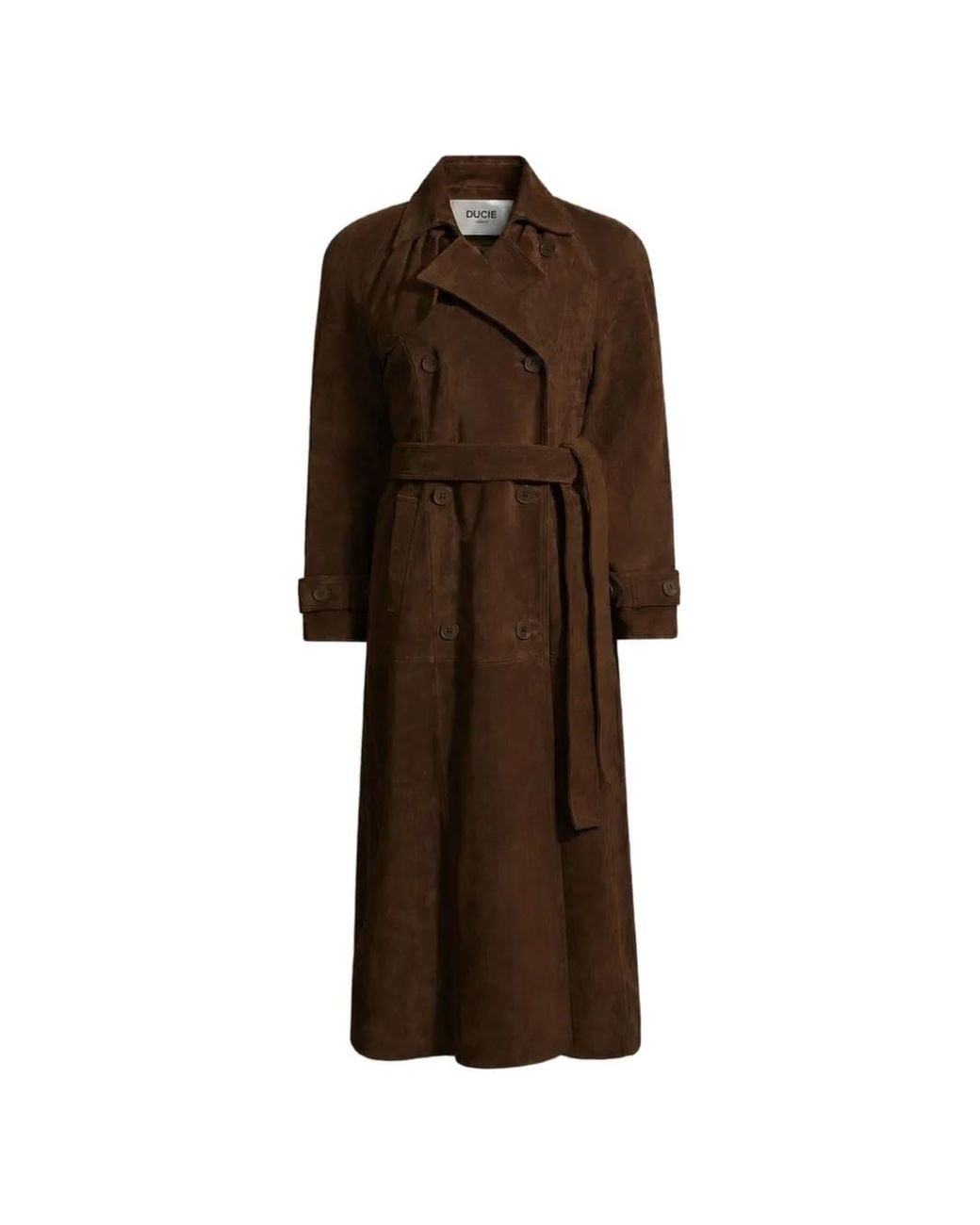 DUCIE Brown Corrin Suede Trench Coat