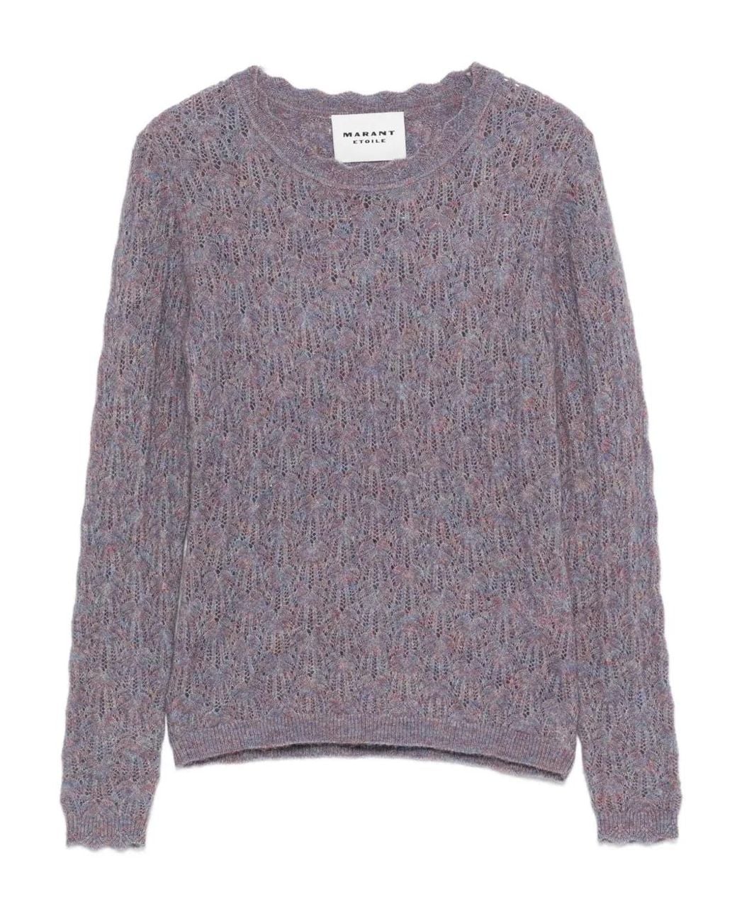 Isabel Marant Purple Openwork Alpaca-Blend Sweater