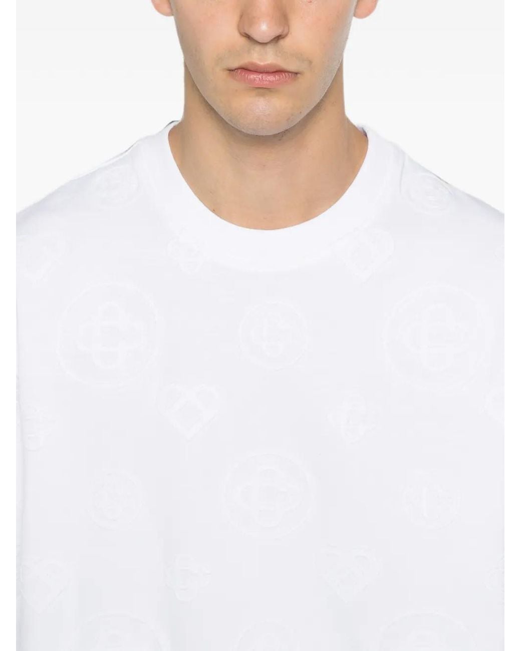 Casablanca White T-Shirt À Logo Embossé for men