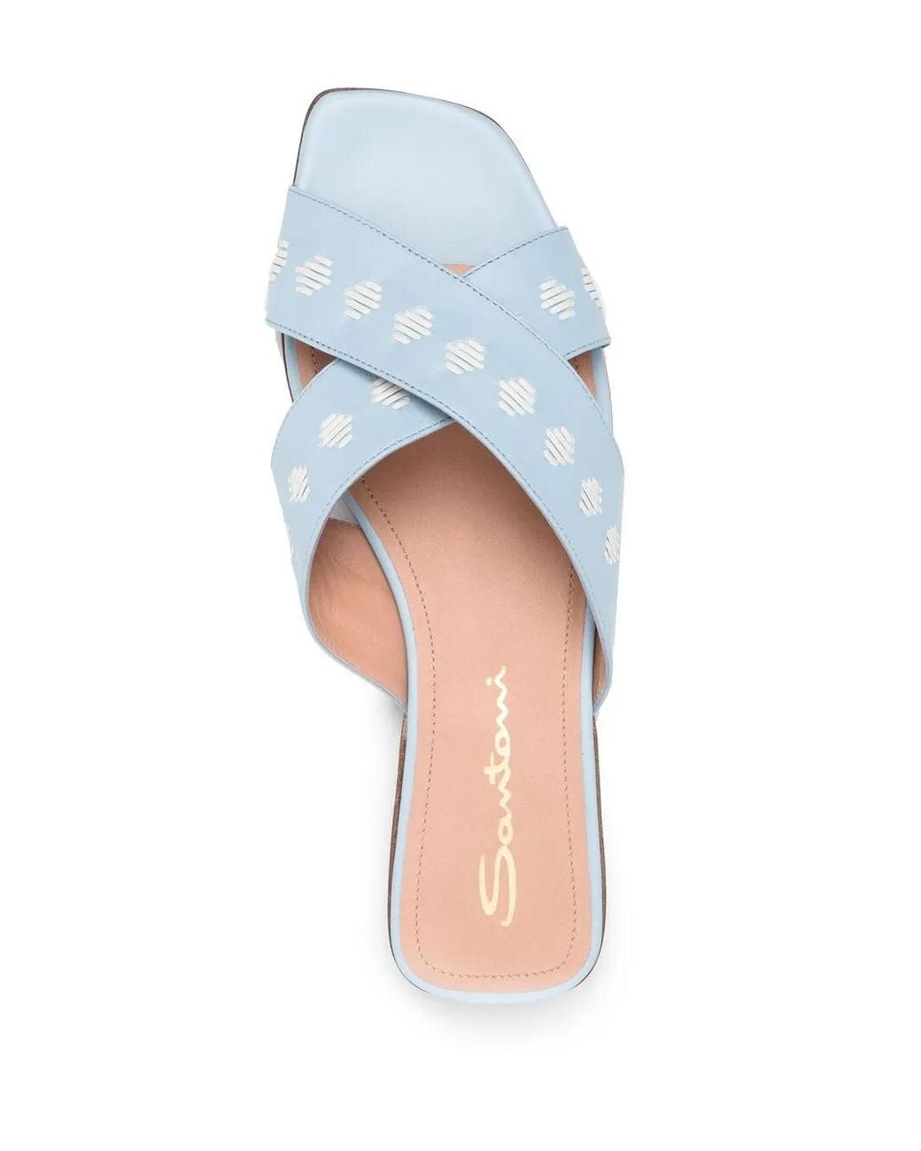 Santoni Blue Crossover Straps Sandals