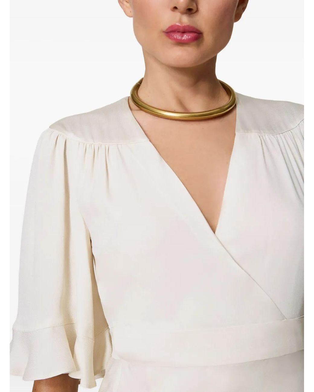 Twinset White Ruffled Wrap Blouse