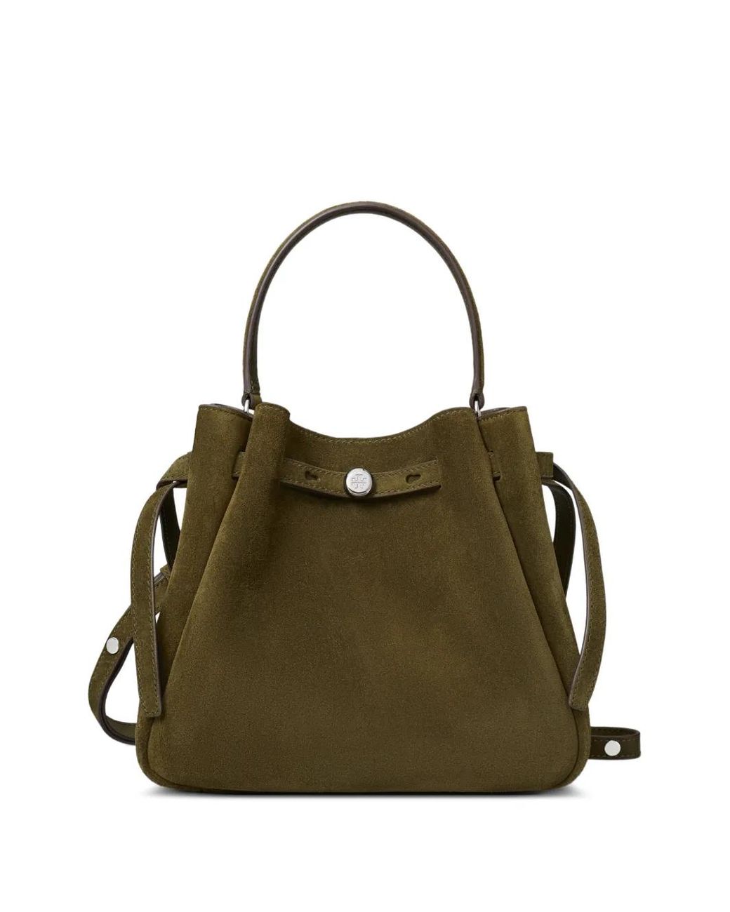 Tory Burch Green Romy Suede Bucket Bag
