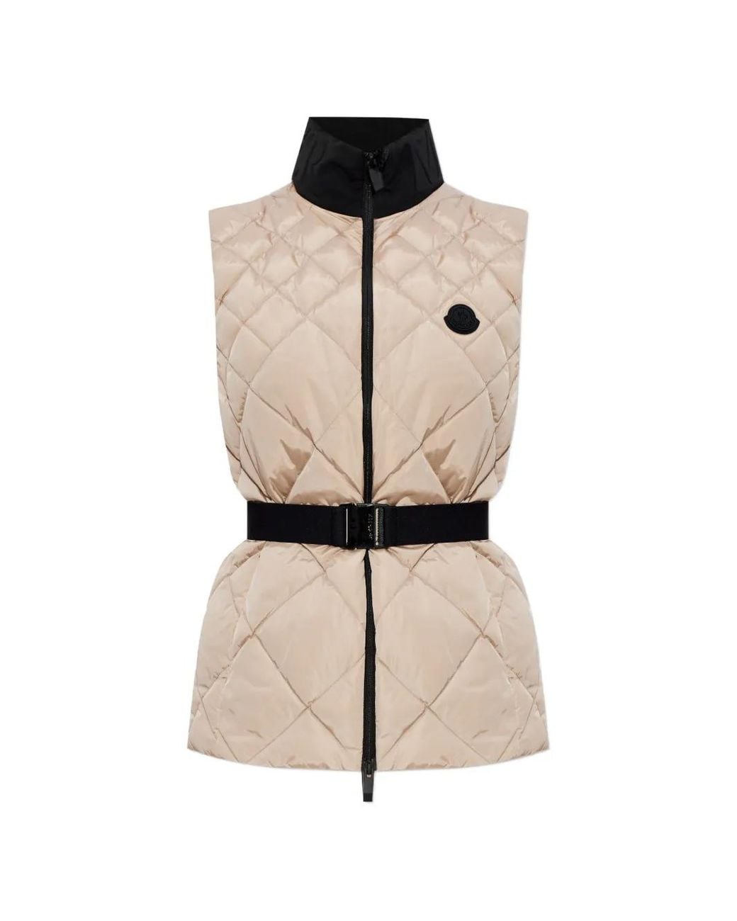 Moncler Natural Quilted Belted Gilet