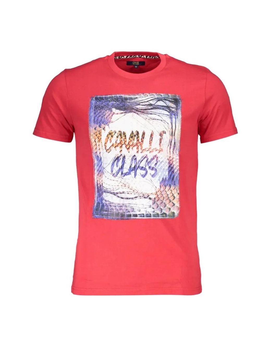 Roberto Cavalli Pink Logo-Print T-Shirt for men