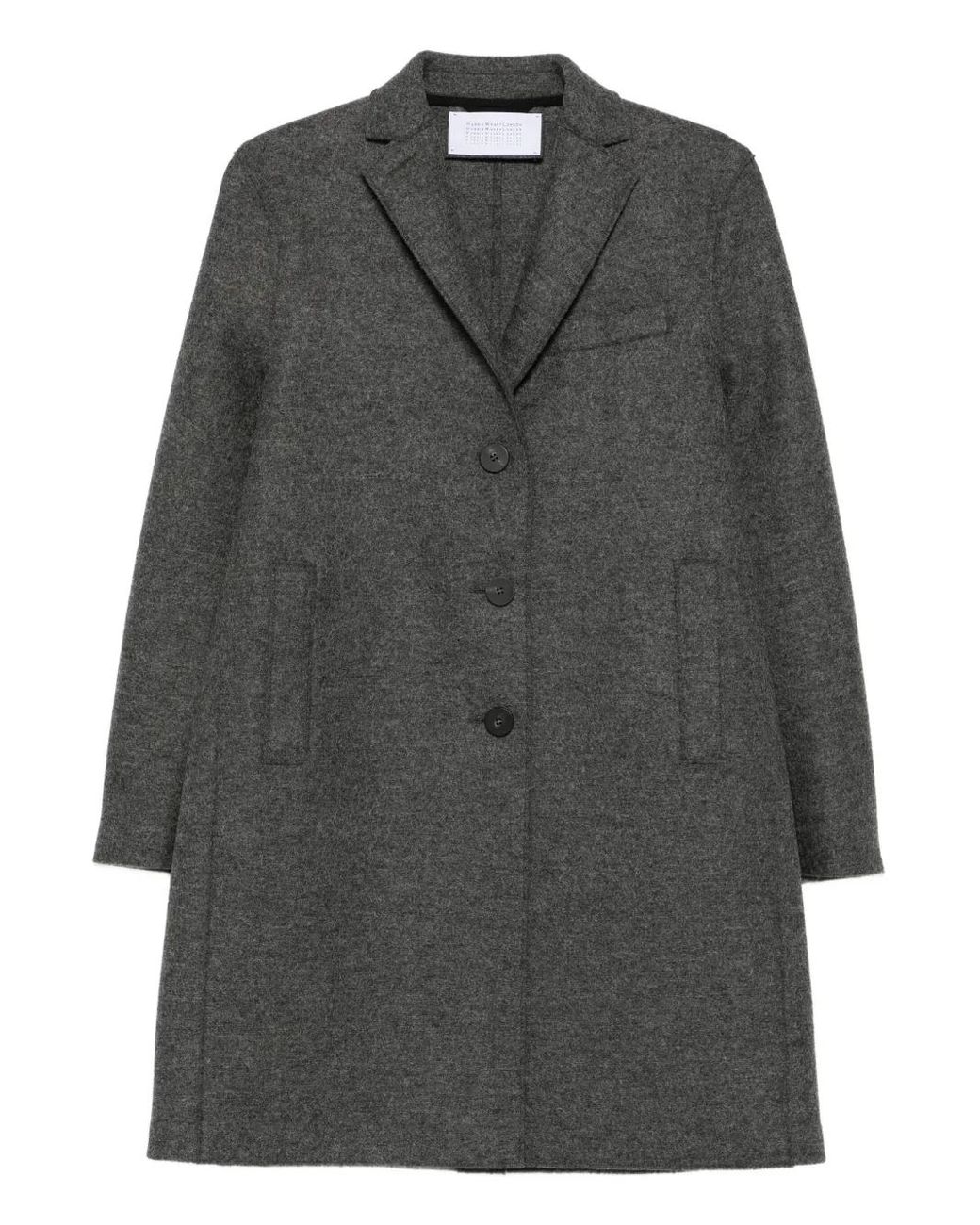Harris Wharf London Gray Button-Front Pocket Coat