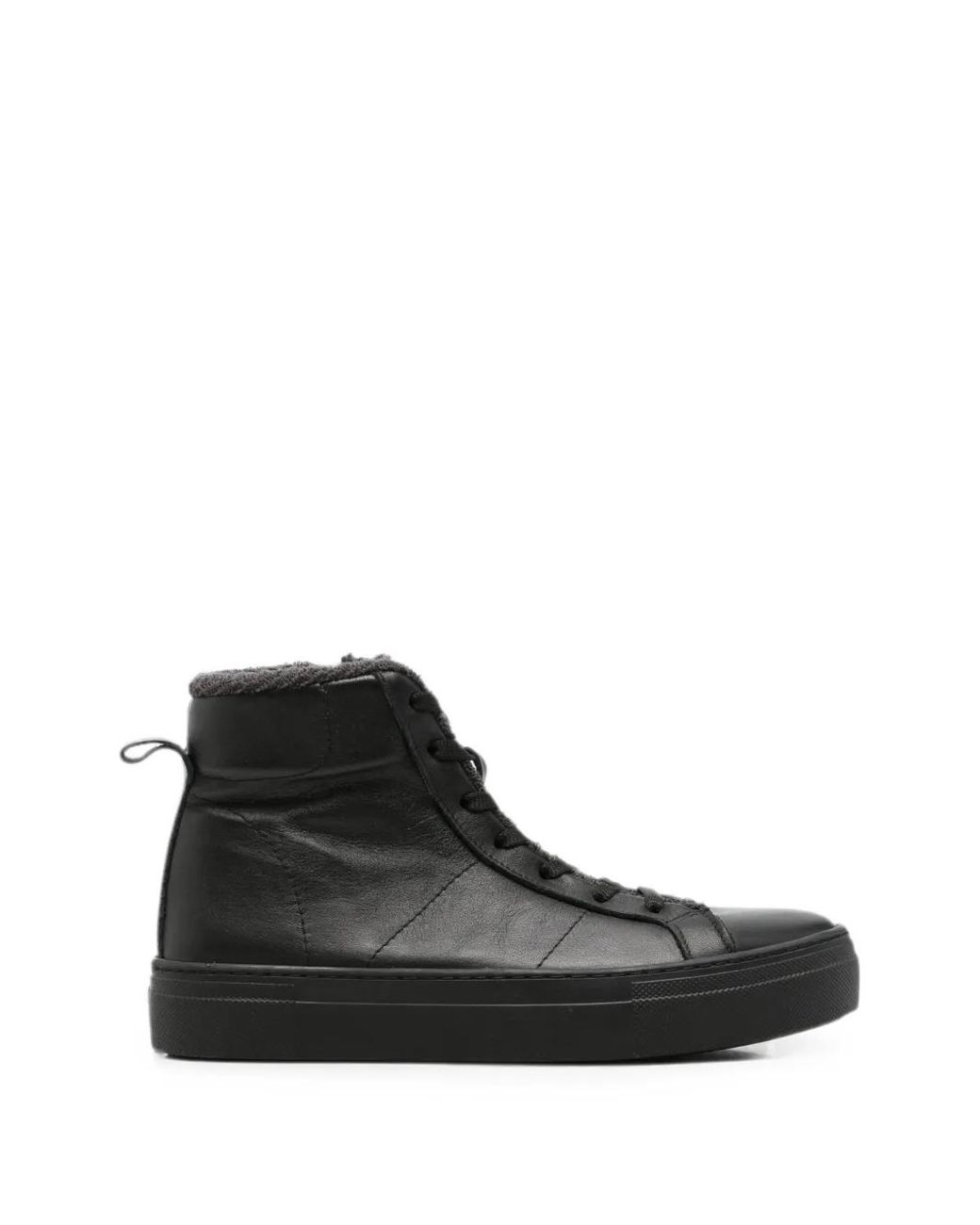 SERGIO MORETTI FIRENZE Black Fleece-Lined High-Top Sneakers