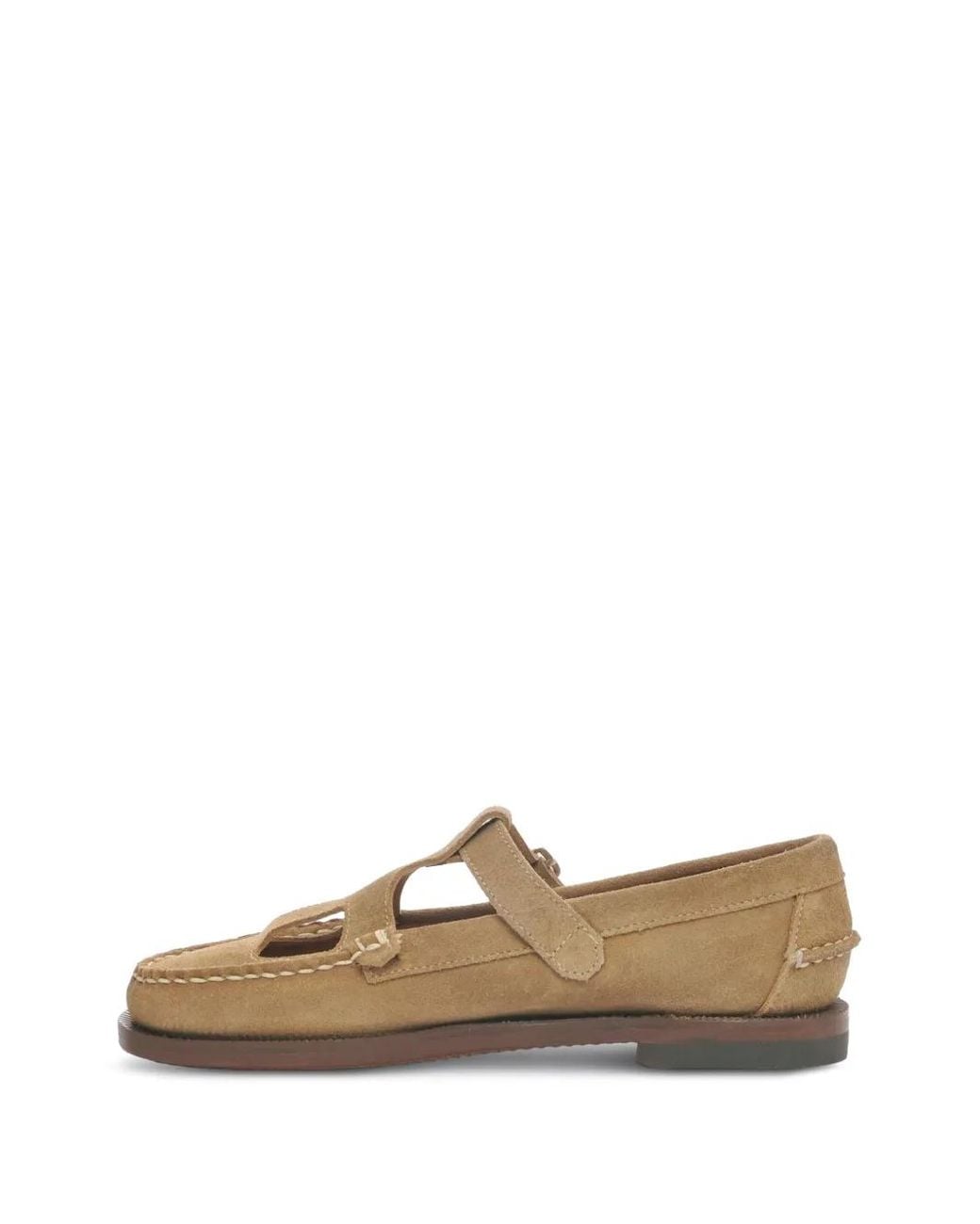 Sebago White Angelina Fleshout Buckle-Strap Loafers