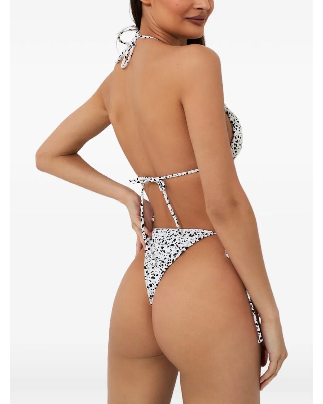Reina Olga White Concetta Polka-Dot Bikini Set