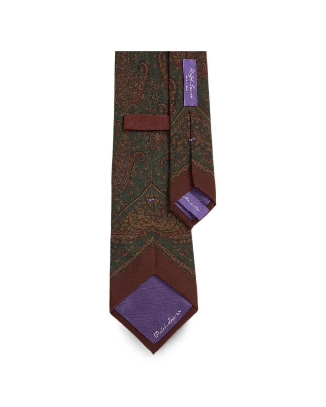 Ralph Lauren Green Paisley-Print Silk Tie for men