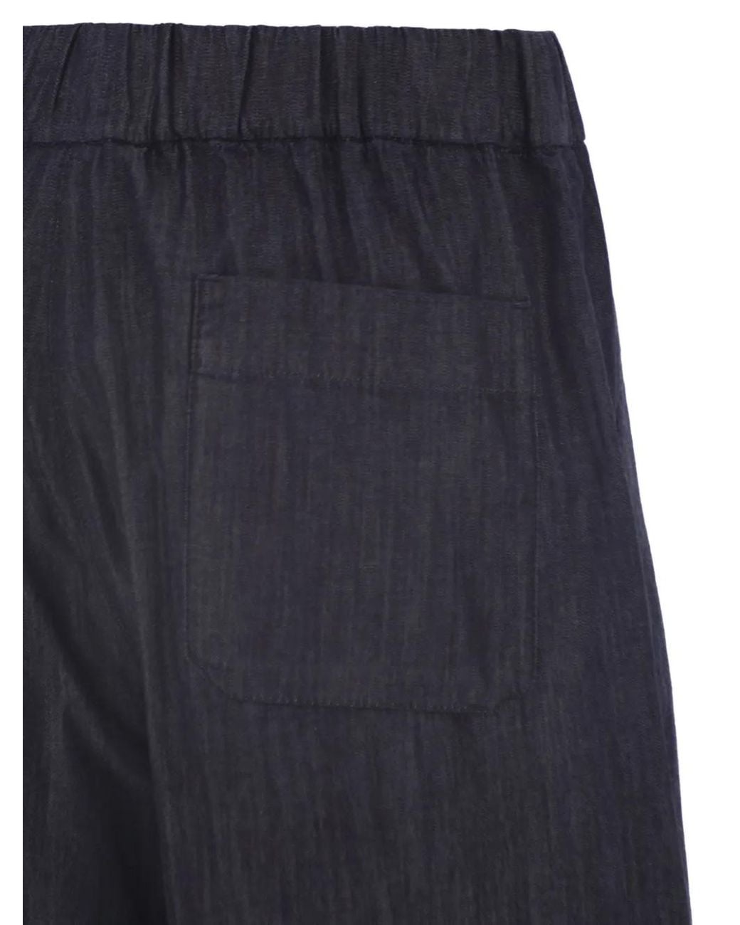 Max Mara Blue Drawstring Wide-Leg Jeans