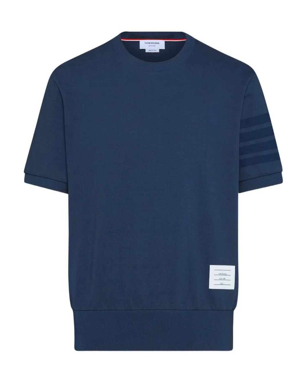 Thom Browne Blue 4-Bar Cotton Jersey T-Shirt for men