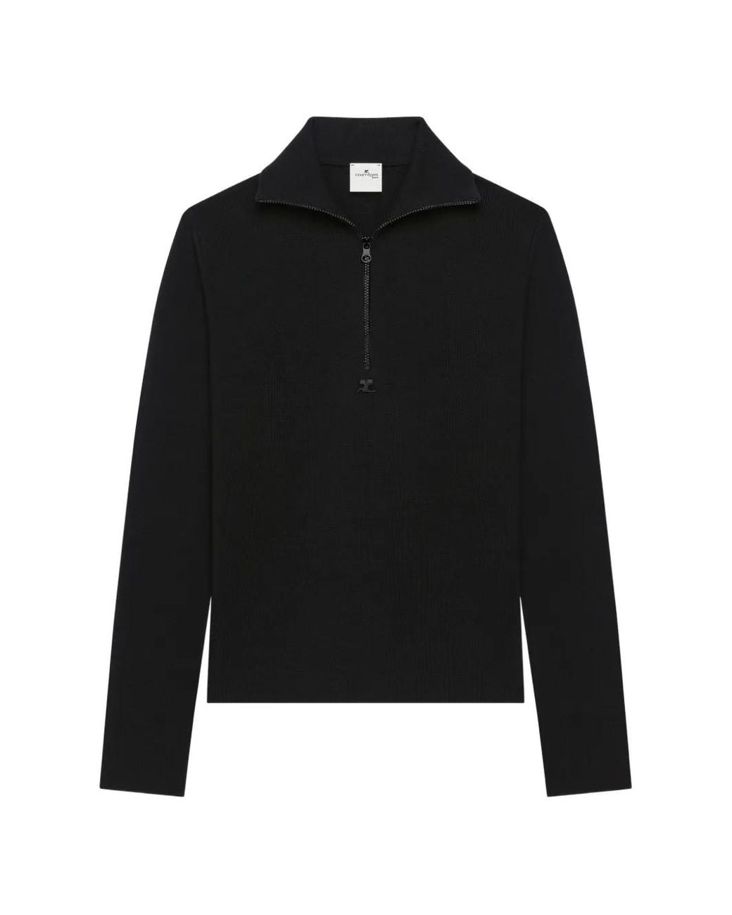 Courreges Black Pull À Col Zippé for men