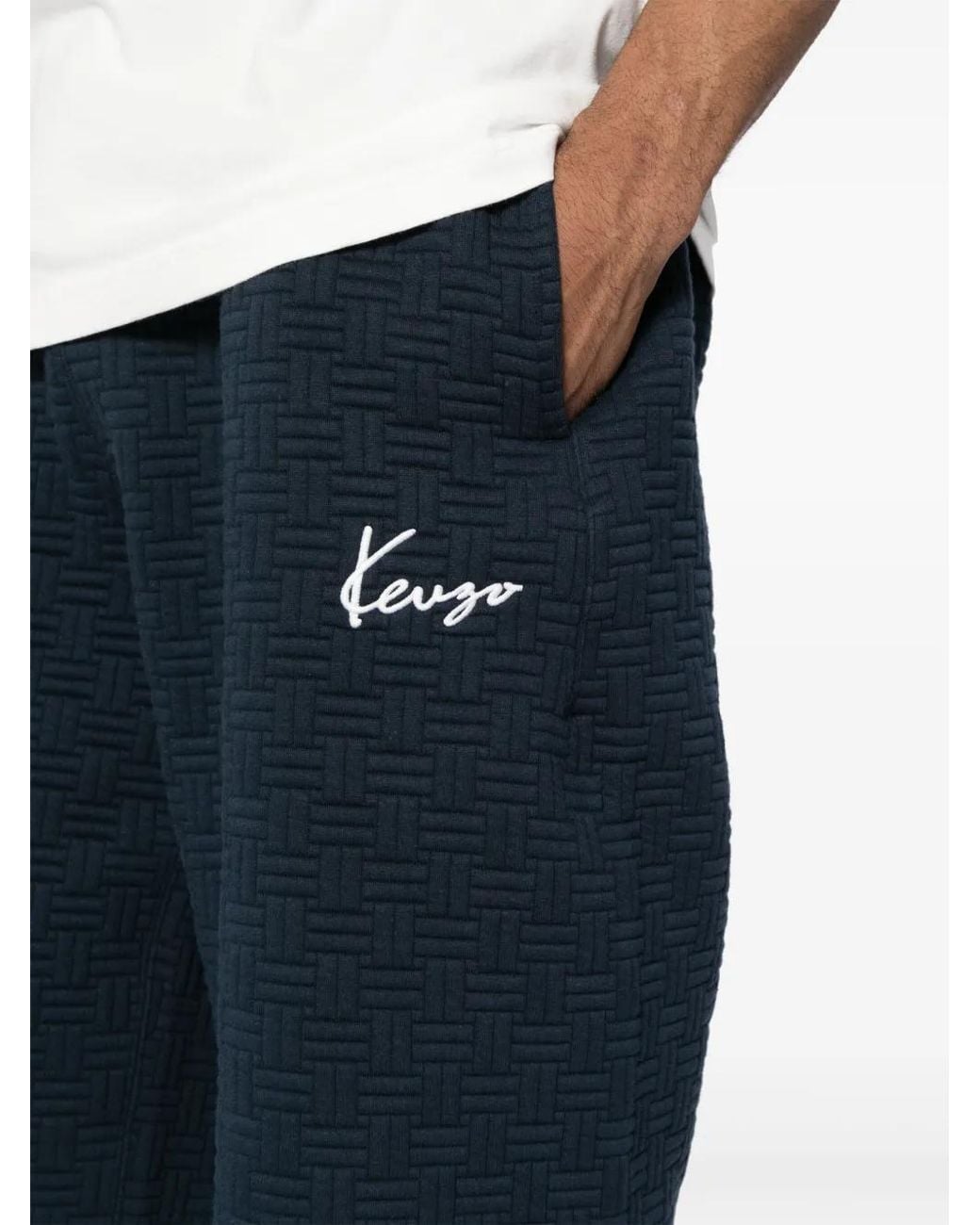 KENZO Blue Weave Bermuda Shorts for men
