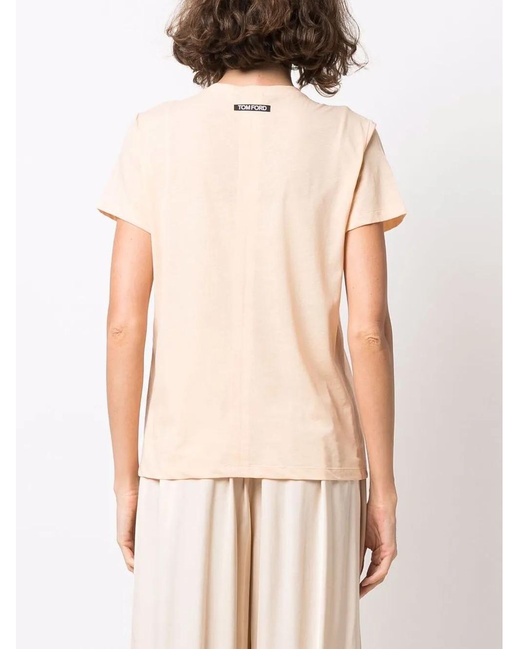 Tom Ford Natural Short-Sleeve Cotton T-Shirt