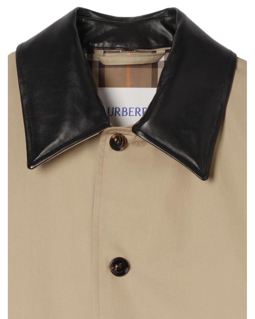 Burberry Natural Meadowbank Contrast-Collar Overcoat for men