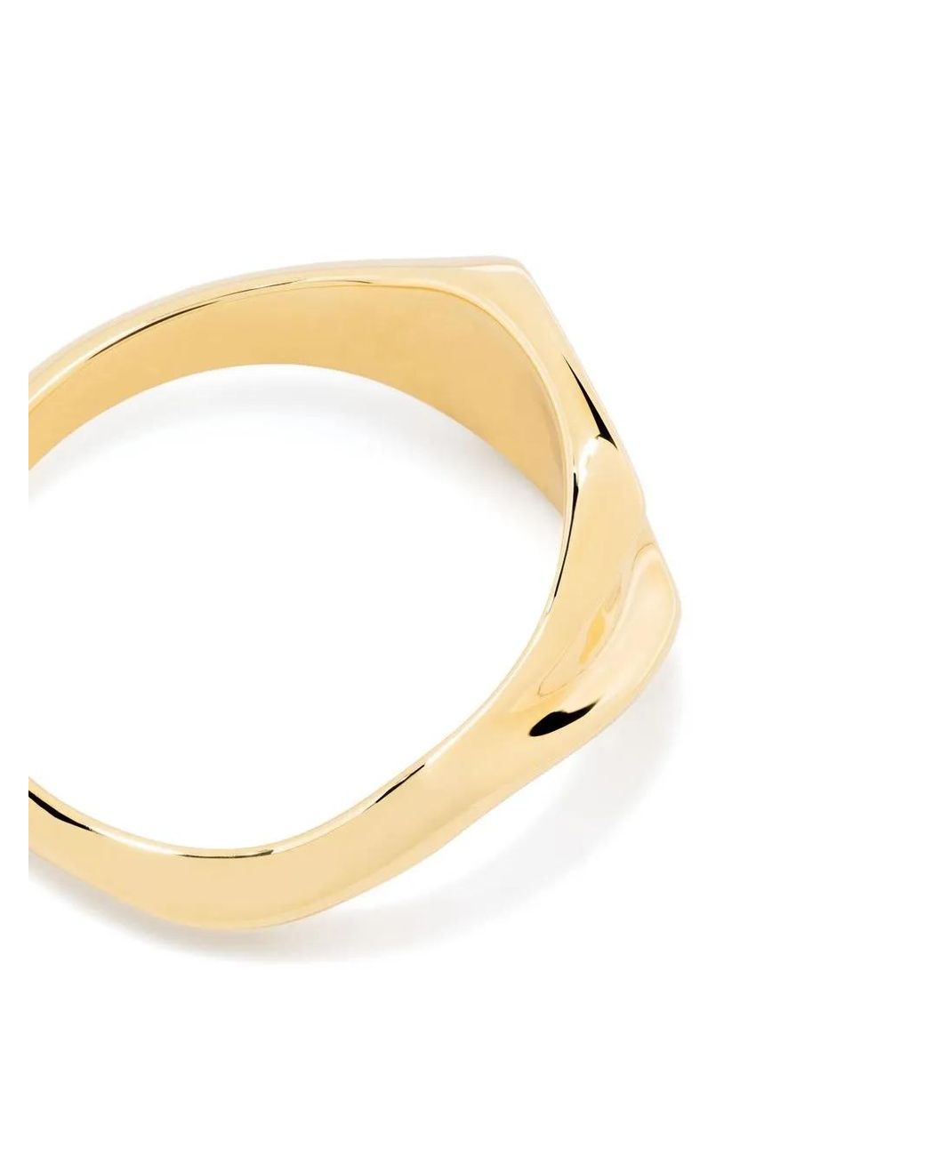 Maria Black Metallic Edan Sculpted Signet Ring