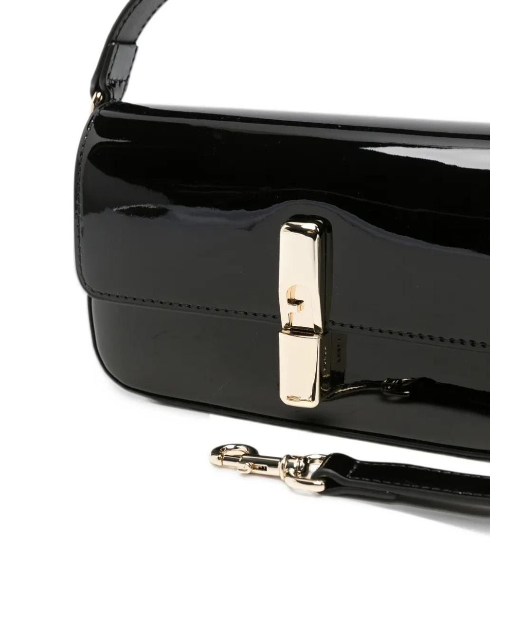 Furla Black Iride Patent-Leather Mini Bag