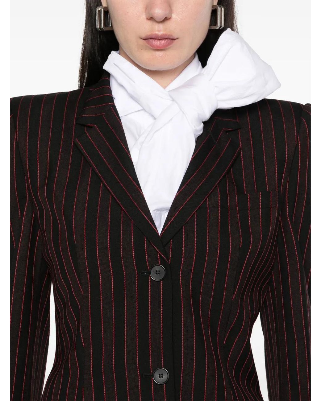 McQueen Black Pinstriped Blazer