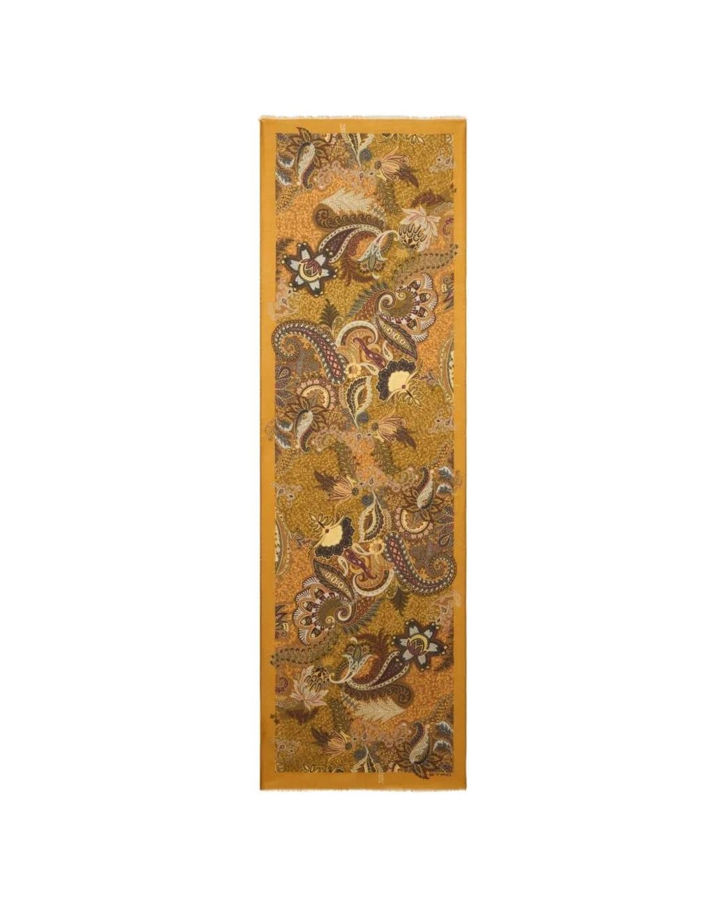 Etro Metallic Wool, Cashmere And Silk Shawl With Floral-Paisley Motif