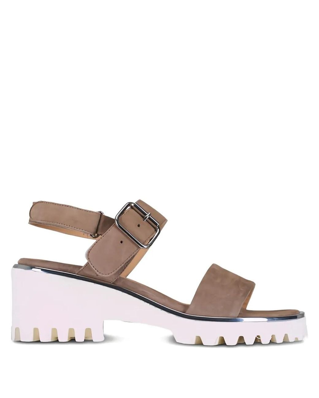 Ron White Brown Elaria Buckle Suede Sandals