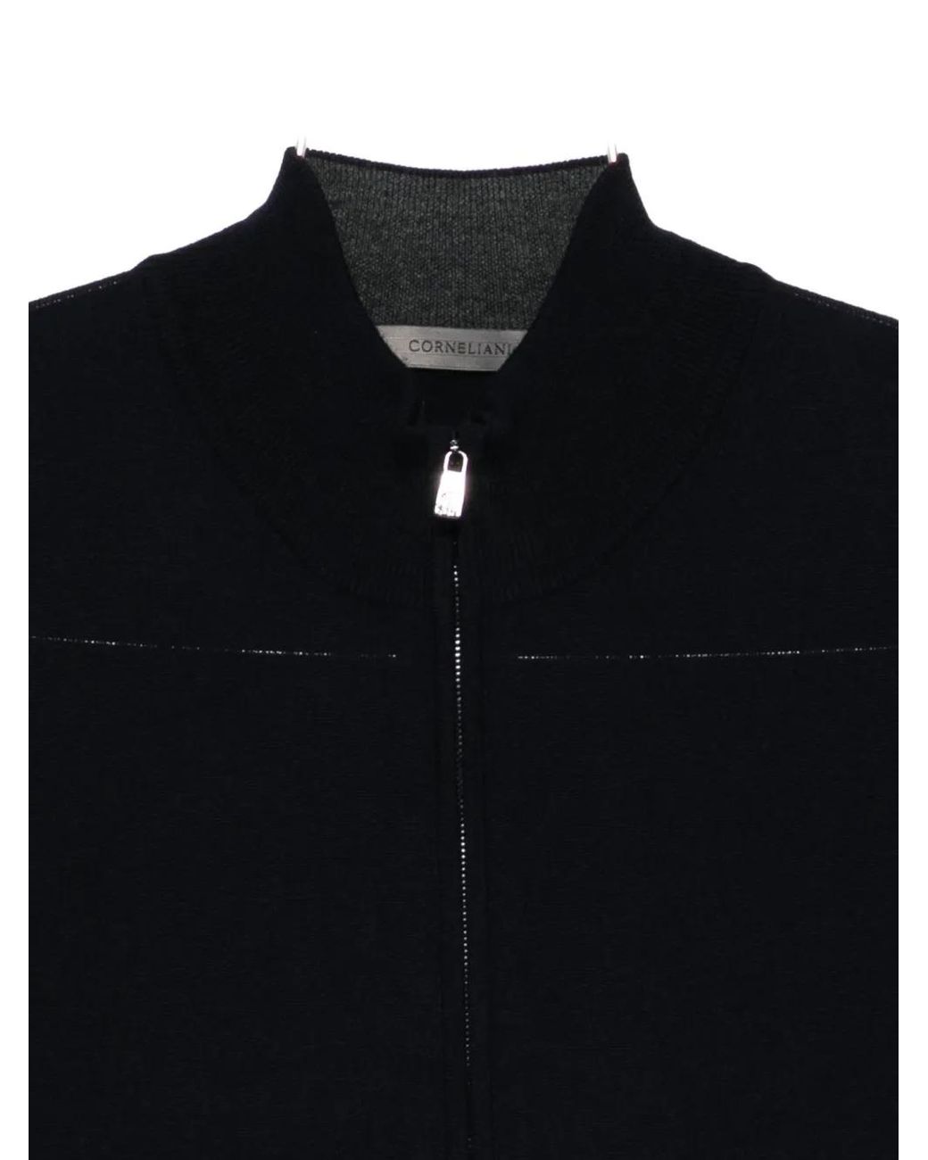 Corneliani Blue Zip-Up Cardigan for men