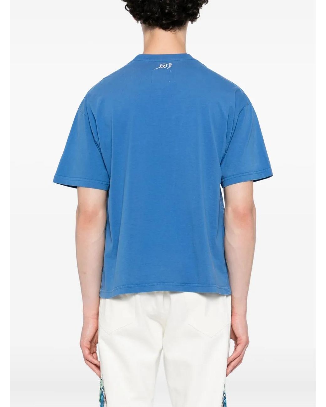 Warren Lotas Blue Graphic-Print T-Shirt for men