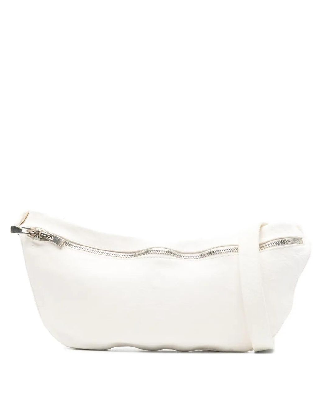 Guidi Natural Zip-Up Leather Shoulder Bag for men