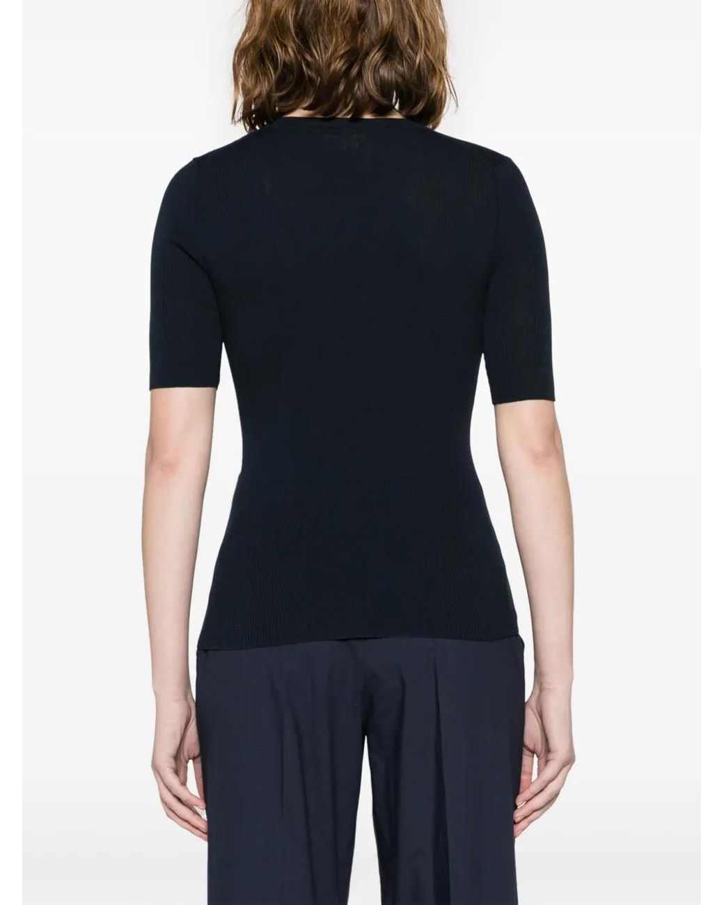 P.A.R.O.S.H. Ribgebreide Top in het Black