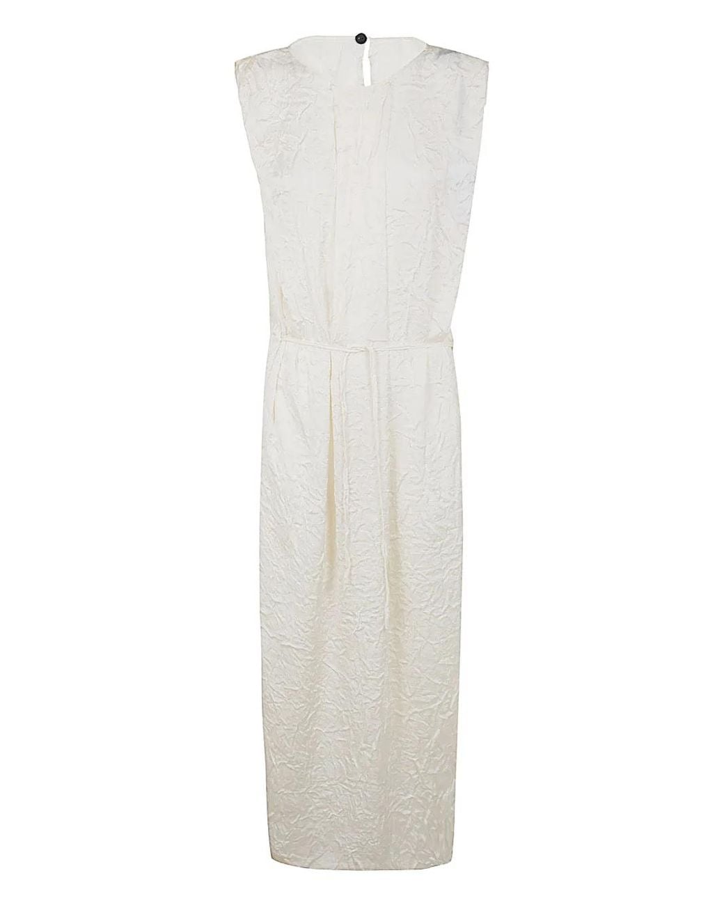 Maria Calderara White Creased Dress