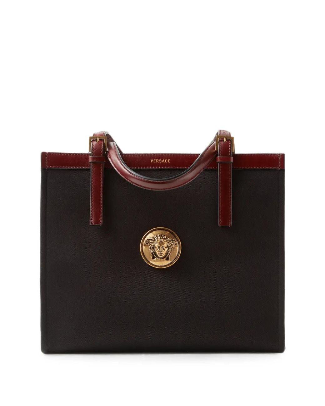 Versace Black Rivière Canvas Tote
