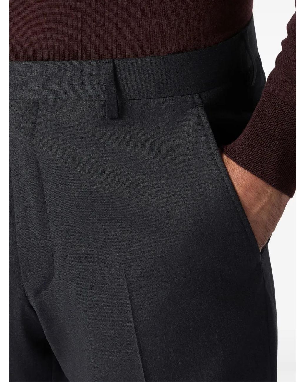 Brooks Brothers Blue Pressed-Crease Tapered Trousers for men