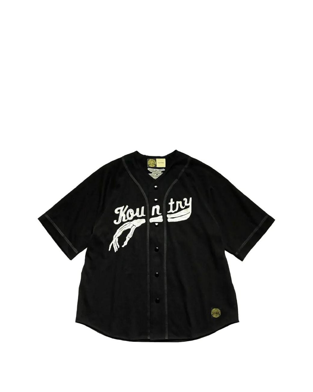 Kapital Black Chemise Oversize À Broderies Bones En Jersey for men