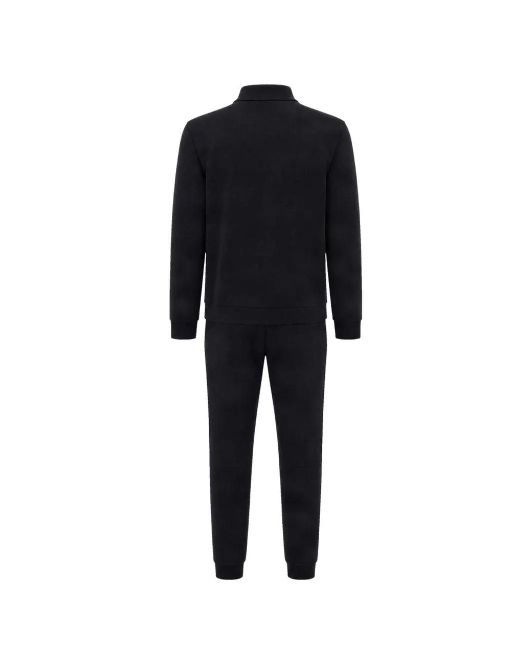 EA7 Black Logo-Patch Tracksuit for men