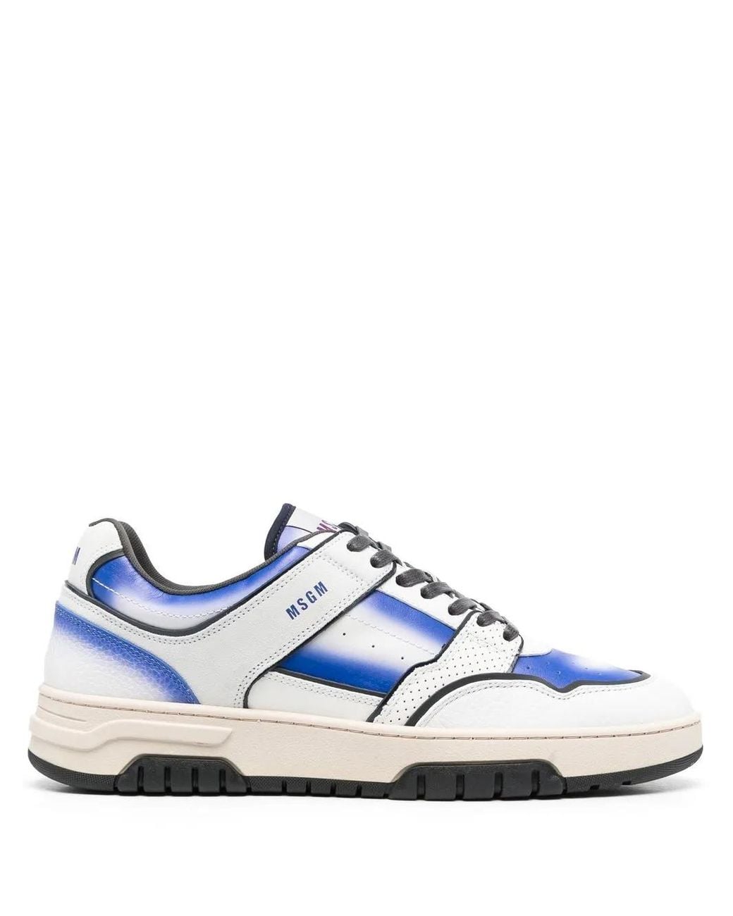 MSGM Blue Calf Leather Sneakers for men