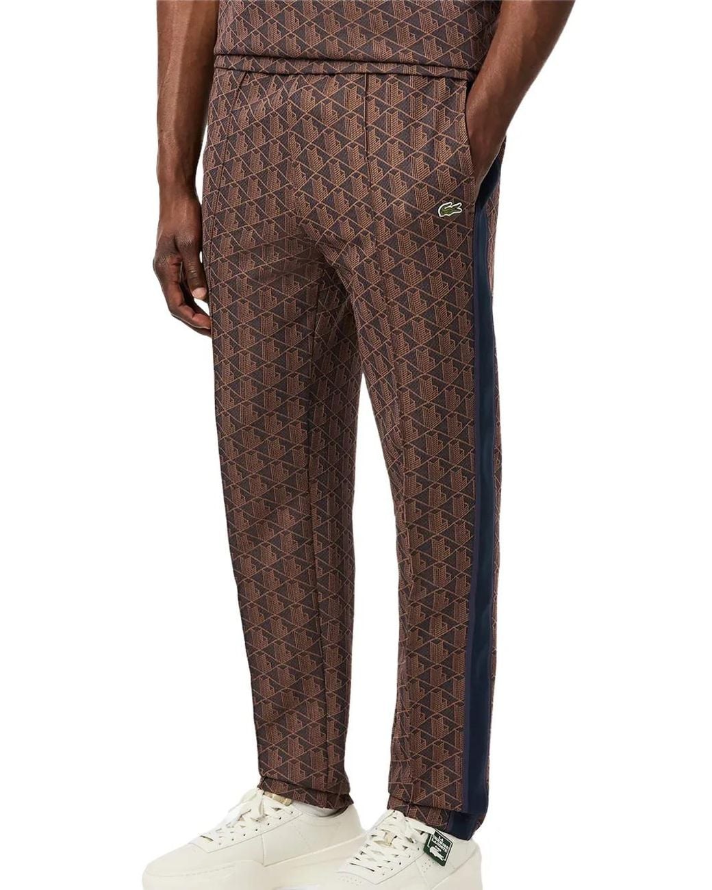 Lacoste Brown Paris Monogram Track Pants for men