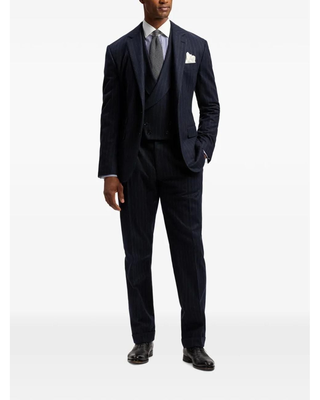 Ralph Lauren Black Kent Pinstriped Single-Breasted Wool Suit for men