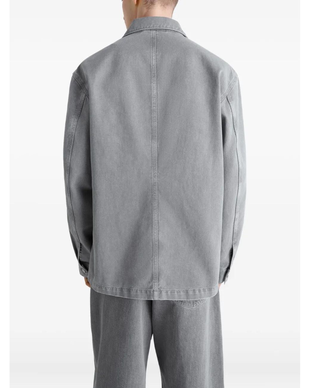 Lemaire Gray Patch-Pocket Denim Overshirt for men